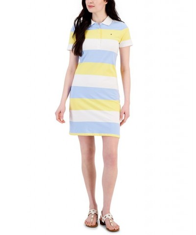 Women's Short-Sleeve Polo Dress Blue Sky Combo $20.27 Dresses