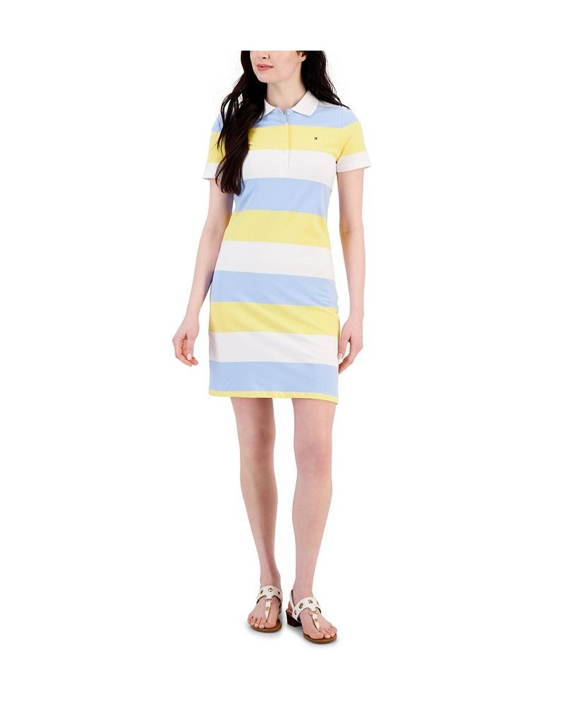 Women's Short-Sleeve Polo Dress Blue Sky Combo $20.27 Dresses