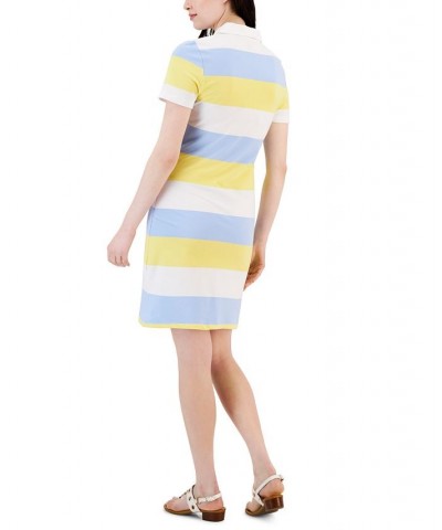 Women's Short-Sleeve Polo Dress Blue Sky Combo $20.27 Dresses