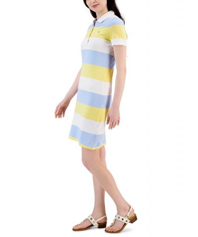 Women's Short-Sleeve Polo Dress Blue Sky Combo $20.27 Dresses