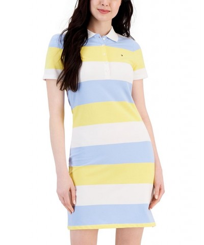 Women's Short-Sleeve Polo Dress Blue Sky Combo $20.27 Dresses