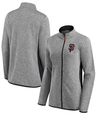 Women's Heather Charcoal San Francisco Giants Primary Logo Fleece Full-Zip Jacket Heather Charcoal $48.59 Jackets