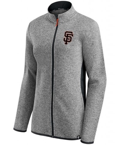 Women's Heather Charcoal San Francisco Giants Primary Logo Fleece Full-Zip Jacket Heather Charcoal $48.59 Jackets