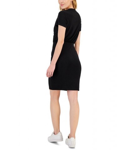 Women's Tie-Front Dress Deep Black $32.60 Dresses