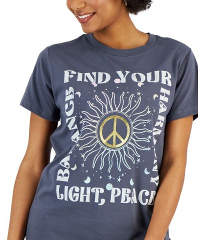 Juniors' Find Your Harmony-Graphic T-Shirt Gray $9.50 Tops