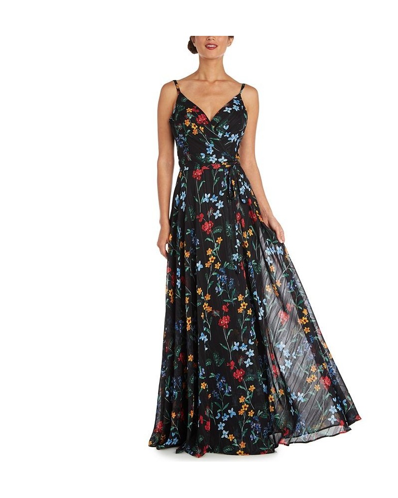 Floral-Print Gown Black Multi $38.47 Dresses