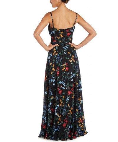 Floral-Print Gown Black Multi $38.47 Dresses