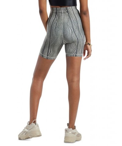 x Cardi B Women's High-Rise Elastic-Waist Biker Shorts Med Beige $22.00 Shorts