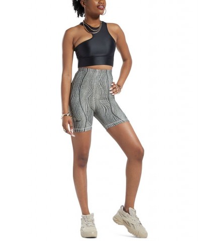 x Cardi B Women's High-Rise Elastic-Waist Biker Shorts Med Beige $22.00 Shorts