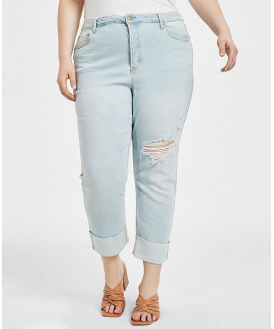 Women's High-Rise Vintage Straight Button Cuffed Jeans 24-28W Remi $17.09 Jeans