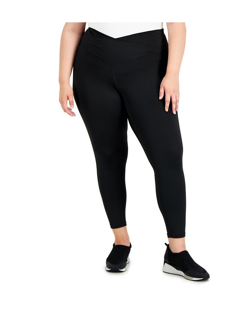 Plus Size Solid 7/8 Leggings Black $12.09 Pants