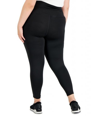 Plus Size Solid 7/8 Leggings Black $12.09 Pants