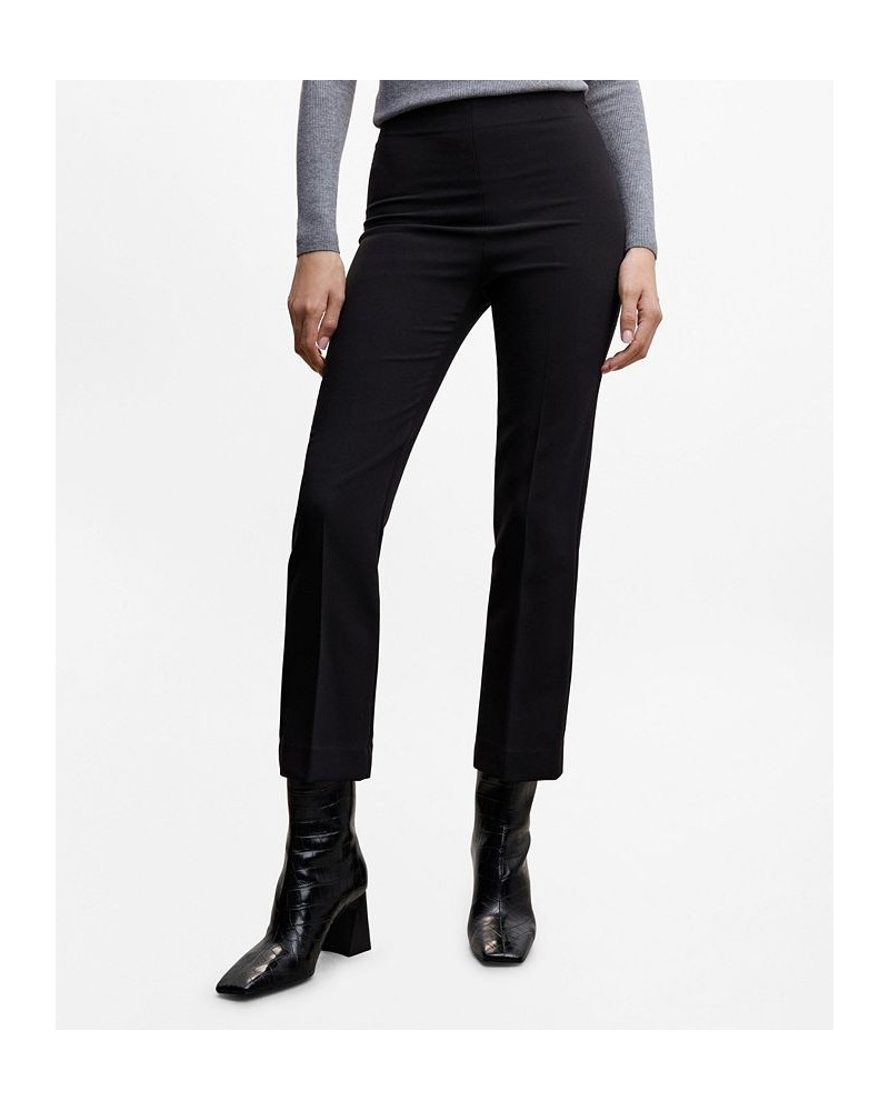 Women's Straight-Cut Crop Pants Black $33.59 Pants