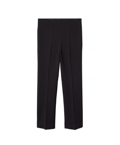 Women's Straight-Cut Crop Pants Black $33.59 Pants