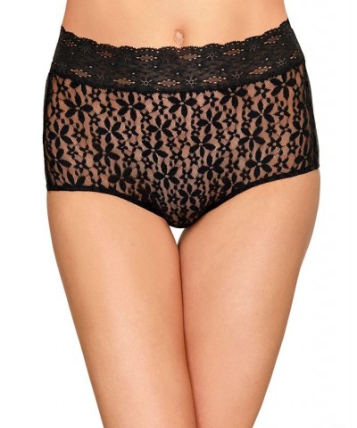 Women's Flower-Lace Brief Lingerie 870405 Black $11.40 Panty