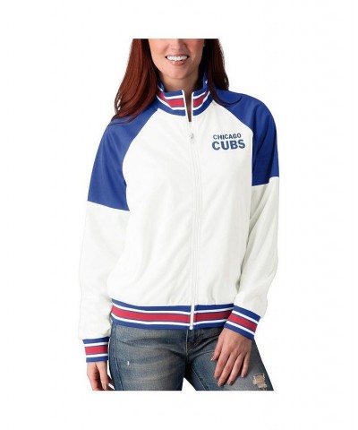 Women's White Royal Chicago Cubs First Hit Raglan Full-Zip Track Jacket White, Royal $40.80 Jackets