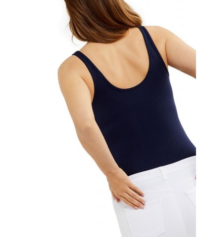 Luxe Rib Knit Maternity Tank Top Blue $14.08 Tops