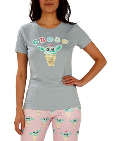 Baby Yoda Grogu Ice Cream Pajama T-Shirt Grey $15.11 Sleepwear