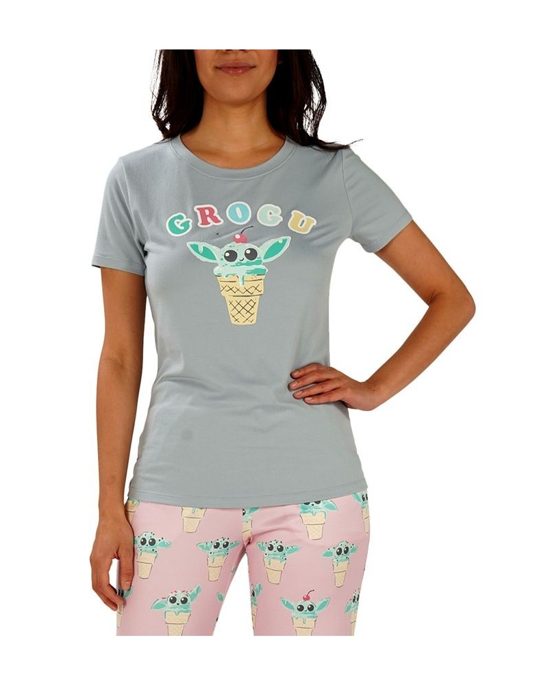 Baby Yoda Grogu Ice Cream Pajama T-Shirt Grey $15.11 Sleepwear