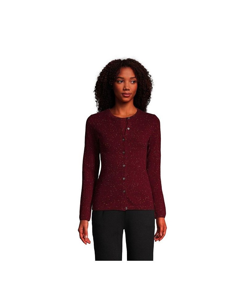 Women's Tall Classic Cashmere Cardigan Sweater Rich burgundy donegal $86.08 Sweaters