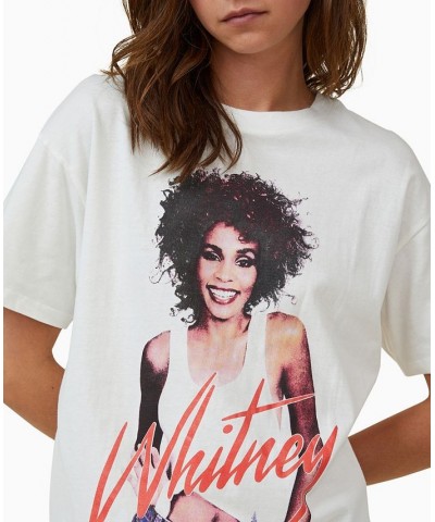 Women's Boyfriend Fit Graphic License T-Shirt White $23.99 Tops