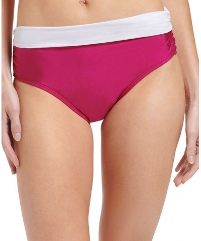 Twist-Front Underwire Bikini Top & No Muffin Top Convertible Bottoms Fuchsia Shimmer $35.88 Swimsuits