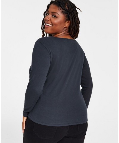 Plus Size Honey Long Sleeve T-Shirt Caviar $10.55 Tops