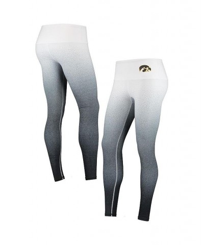 Women's White Black Iowa Hawkeyes Static Print Ombre Leggings White, Black $29.25 Pants