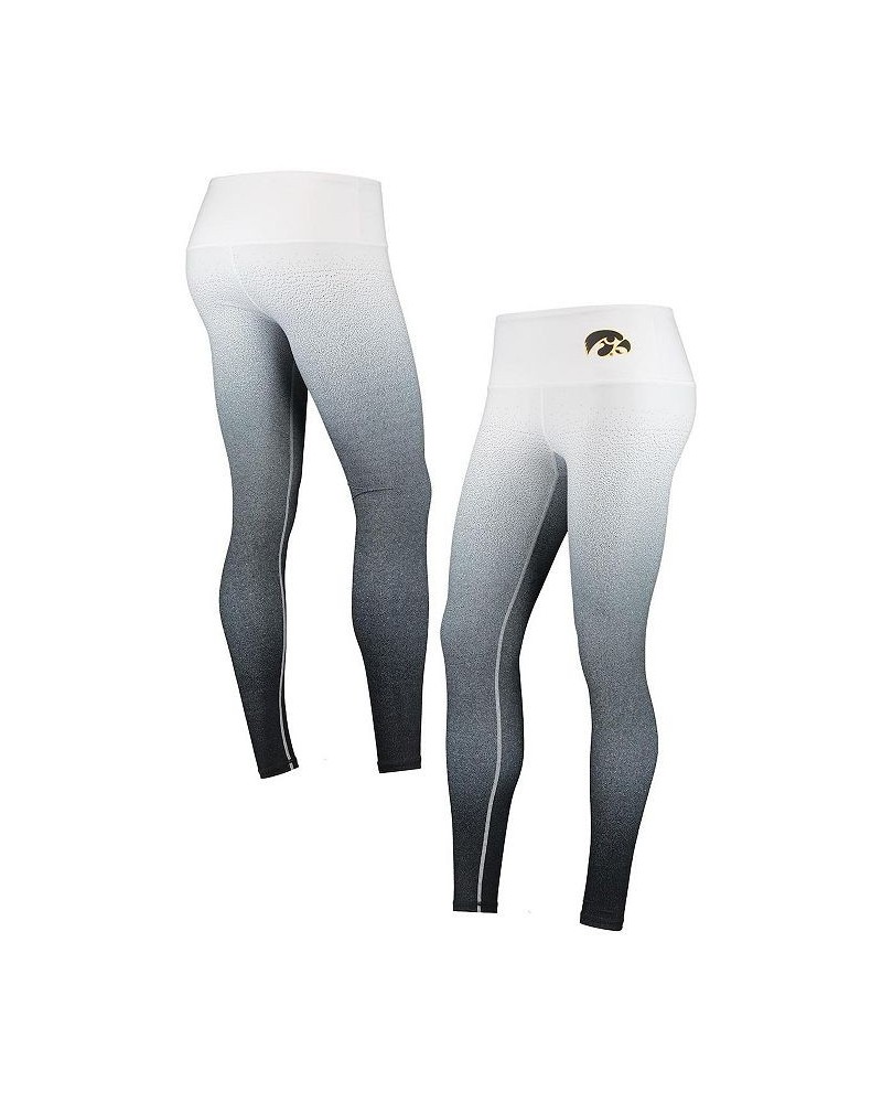 Women's White Black Iowa Hawkeyes Static Print Ombre Leggings White, Black $29.25 Pants