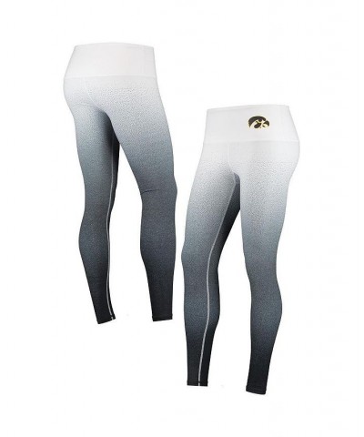 Women's White Black Iowa Hawkeyes Static Print Ombre Leggings White, Black $29.25 Pants