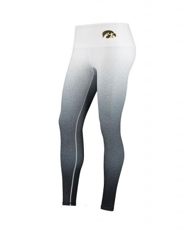 Women's White Black Iowa Hawkeyes Static Print Ombre Leggings White, Black $29.25 Pants