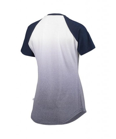 Women's Navy and White Milwaukee Brewers Shortstop Ombre Raglan V-Neck T-shirt Navy, White $35.99 Tops