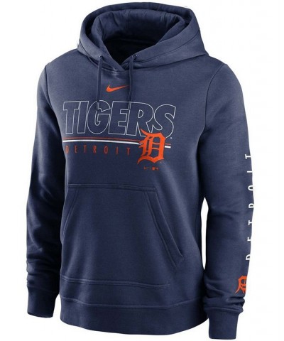 Women's Navy Detroit Tigers Team Outline Club Pullover Hoodie Navy $42.39 Sweatshirts