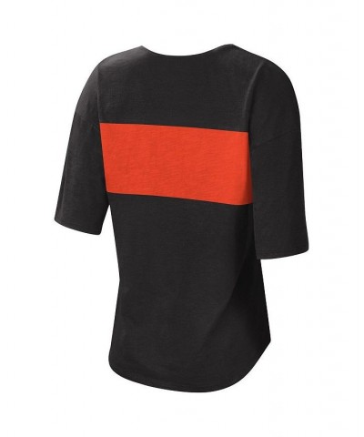 Women's Black and Orange San Francisco Giants Lead Off Notch Neck T-shirt Black, Orange $30.79 Tops