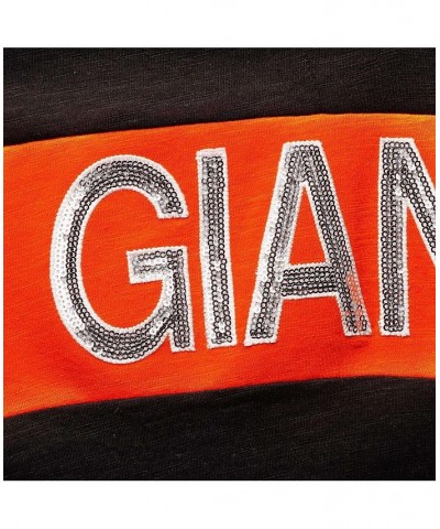 Women's Black and Orange San Francisco Giants Lead Off Notch Neck T-shirt Black, Orange $30.79 Tops