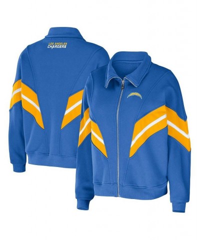 Women's Powder Blue Los Angeles Chargers Yarn Dye Stripe Full-Zip Jacket Powder Blue $34.32 Jackets