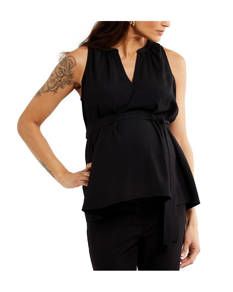 Pleated Maternity Top Black $31.19 Tops