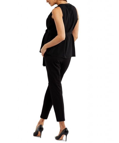 Pleated Maternity Top Black $31.19 Tops