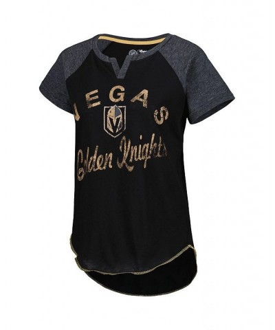 Women's Black Vegas Golden Knights Grand Slam Raglan Notch Neck T-shirt Black $23.84 T-Shirts