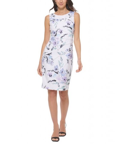 Women's Side-Pleated Sleeveless Sheath Dress Opal Multi $50.04 Dresses