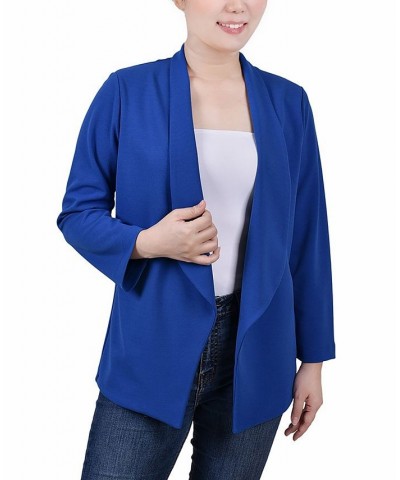 Women's 3/4 Sleeve Ponte Jacket Blue $16.83 Jackets