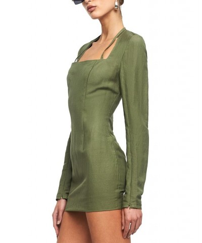 Women's Hacienda Mini Dress Khaki $18.58 Dresses