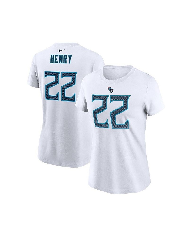 Women's Derrick Henry White Tennessee Titans Player Name Number T-shirt White $20.00 Tops