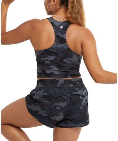 Women's Soft Touch Printed Racerback Cropped Top Marble Wave Black $21.15 Tops