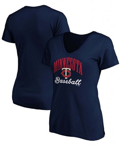 Women's Navy Minnesota Twins Victory Script V-Neck T-shirt Navy $17.20 Tops