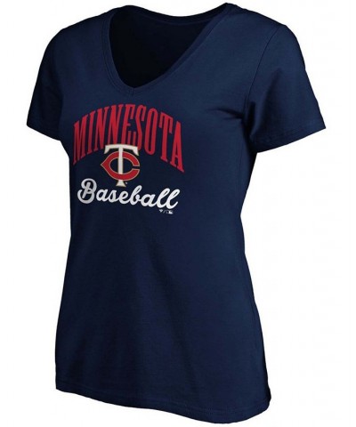 Women's Navy Minnesota Twins Victory Script V-Neck T-shirt Navy $17.20 Tops