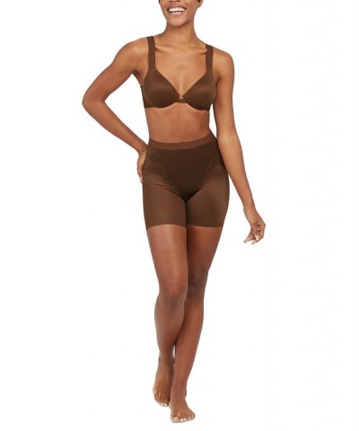 Women's Thinstincts 2.0 High-Waisted Mid-Thigh Girl Shorts Chestnut Brown $29.76 Shapewear