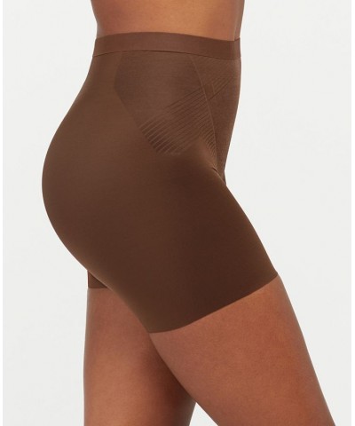 Women's Thinstincts 2.0 High-Waisted Mid-Thigh Girl Shorts Chestnut Brown $29.76 Shapewear