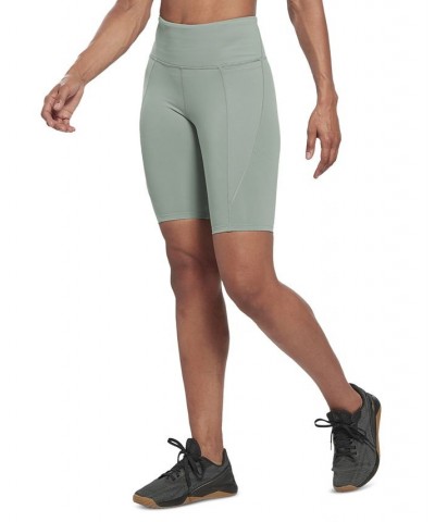 Women's Lux High-Rise Pull-On Bike Shorts Green $30.25 Shorts
