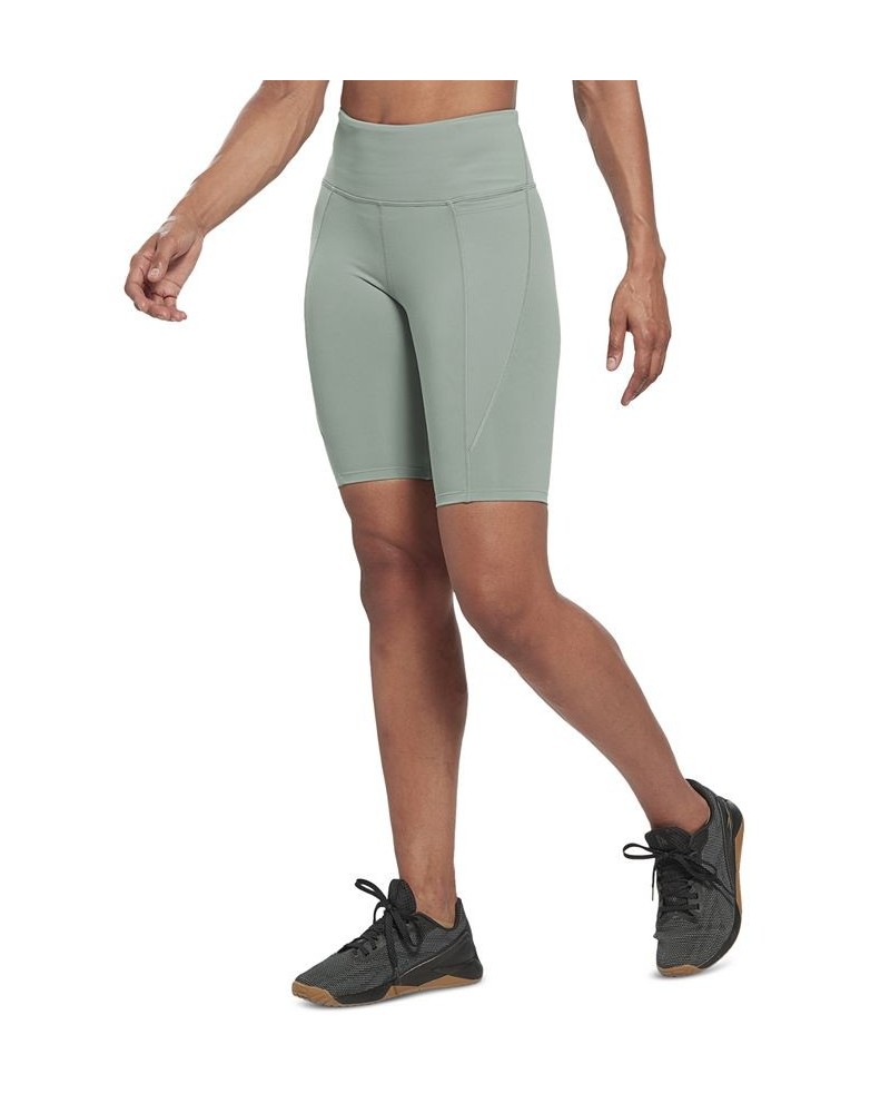 Women's Lux High-Rise Pull-On Bike Shorts Green $30.25 Shorts